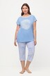 Pyjama oversize à fleurs. Pantalon 7/8, T-shirt à col rond