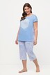 Pyjama oversize à fleurs. Pantalon 7/8, T-shirt à col rond