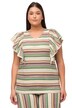 Halenka, pruhy, výstřih do V, krátké rukávy, biobavlna