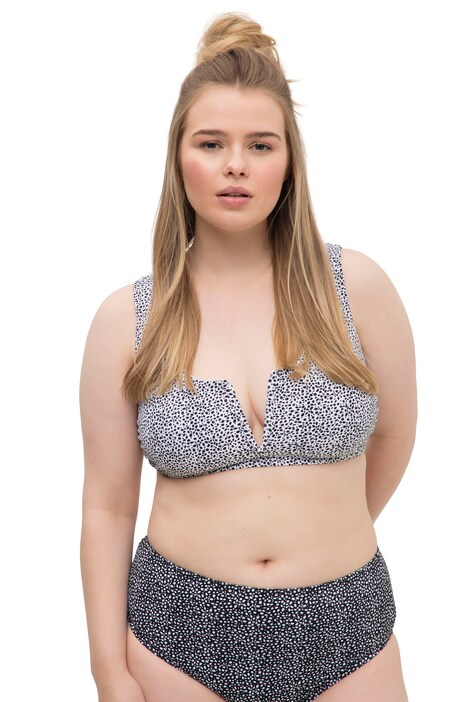 Bikiny top, měkké košíčky, puntíky, rozparek do V