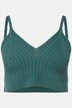 Bralette en coton bio. Maille côtelée. Bordures au motif délicat.