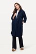 Veste longue, texture rayée, manches 3/4, coton bio