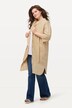 Veste longue, texture rayée, manches 3/4, coton bio