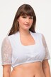 folklore jurkblouse, opstaande kraag, carréhals, 3/4-mouwen