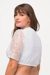folklore jurkblouse, opstaande kraag, carréhals, 3/4-mouwen