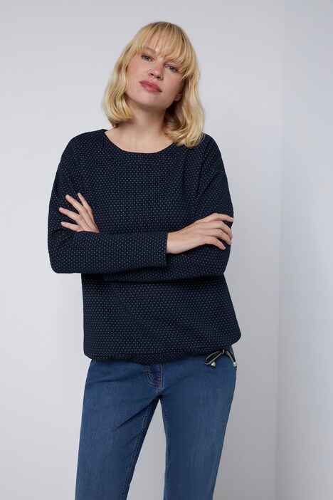 Sweater, Punkte, Rundhals, Langarm, Tunnelzug