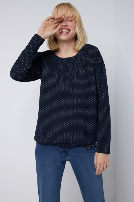 Sweater, Punkte, Rundhals, Langarm, Tunnelzug