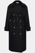 Trench-coat oversized. Col à revers. Double rangée de boutons et ceinture à nouer.