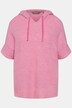 Pullover, hætte, oversize, korte ærmer, fancy strik