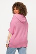 Pullover, hætte, oversize, korte ærmer, fancy strik