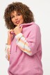 Pullover, hætte, oversize, korte ærmer, fancy strik