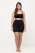 Bermuda gainant, taille haute. Large ceinture en mesh, effet cache-cœur