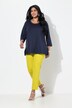 Pantalon, jambe slim. Taille élastique. Plis fantaisie. Petites fentes aux chevilles