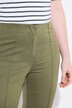 Broek, biezen, smalle broekspijpen, elastische tailleband, split
