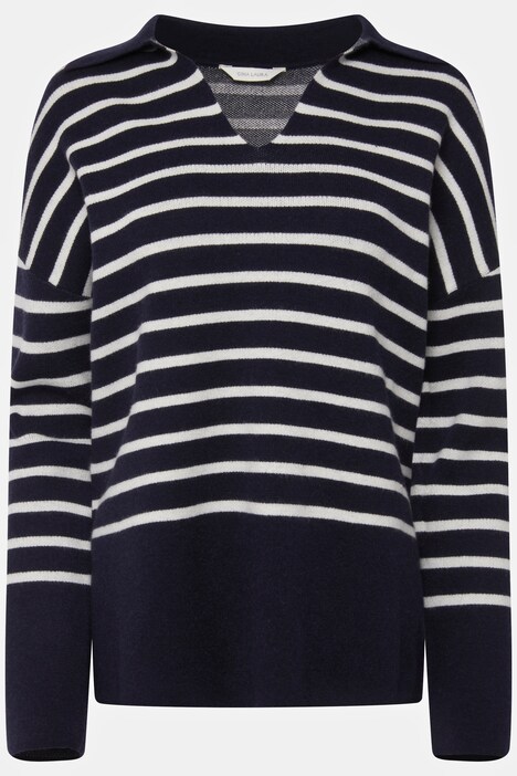 Pullover, Identity, Ringel, V-Ausschnitt, Langarm