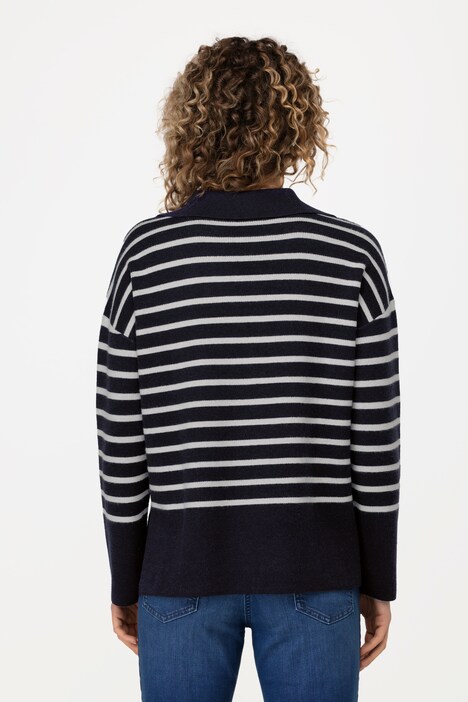 Pullover, Identity, Ringel, V-Ausschnitt, Langarm