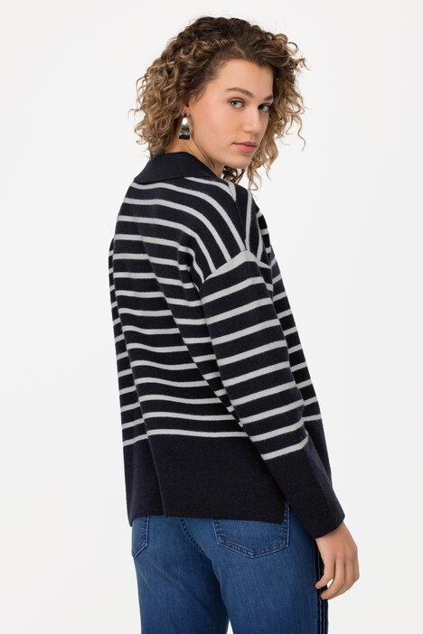 Pullover, Identity, Ringel, V-Ausschnitt, Langarm