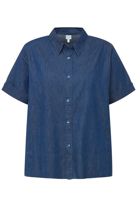 Halenka, Boxy střih, knoflíky, krátké rukávy, tencel