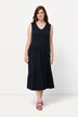 Robe trapèze longueur midi en coton bio, avec décolleté en V, sans manches