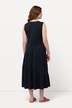 Robe trapèze longueur midi en coton bio, avec décolleté en V, sans manches