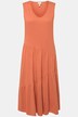 Sleeveless Eco Cotton Midi Dress with Asymmetric Flounce Paneling
