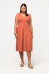 Sleeveless Eco Cotton Midi Dress with Asymmetric Flounce Paneling