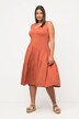 Sleeveless Eco Cotton Midi Dress with Asymmetric Flounce Paneling