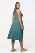 Robe trapèze longueur midi en coton bio, avec décolleté en V, sans manches