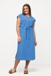 Robe midi, sans manches. Style Utility, avec décolleté en V. Coton bio.