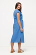 Robe midi, sans manches. Style Utility, avec décolleté en V. Coton bio.