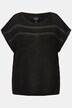 Pull oversize et texturé, col rond et manches courtes