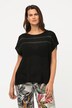 Pull oversize et texturé, col rond et manches courtes