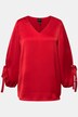 Blouse, V-hals, A-lijn, sierstrikje, ballonmouwen