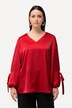 Blouse, V-hals, A-lijn, sierstrikje, ballonmouwen