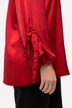 Blouse, V-hals, A-lijn, sierstrikje, ballonmouwen