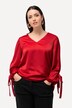 Blouse, V-hals, A-lijn, sierstrikje, ballonmouwen