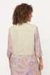 mouwloos sweatjack, jeansnaden, oversized, overhemdkraag, mouwloos