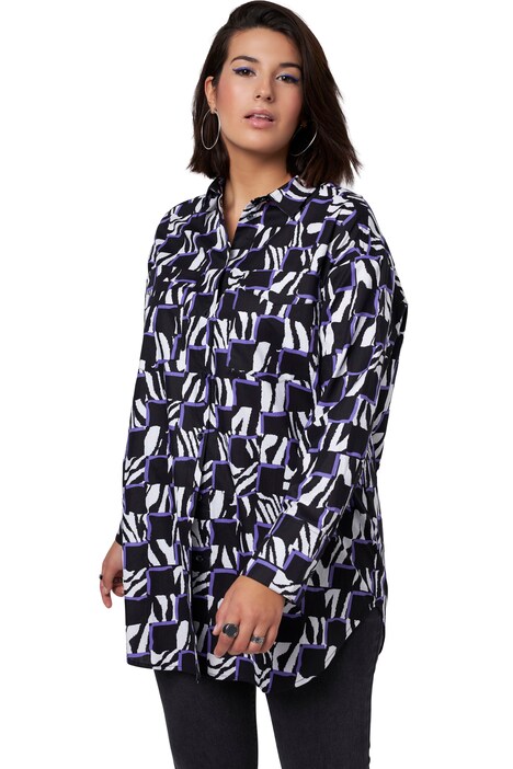 Oversize halenka, zebra potisk, límeček, dlouhé rukávy