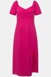 Robe midi en lin mélangé. Manches courtes et décolleté en forme de cœur. Bande smockée dans le dos.