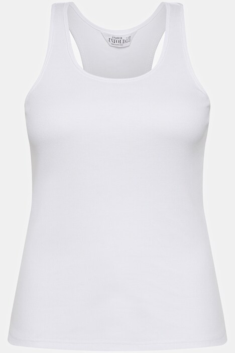 Débardeur en jersey côtelé. Coupe Slim Fit, dos nageur.