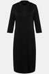 Robe midi en tissu fluide, ligne en A, col montant, manches 3/4