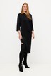 Robe midi en tissu fluide, ligne en A, col montant, manches 3/4