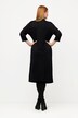Robe midi en tissu fluide, ligne en A, col montant, manches 3/4