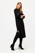 Robe midi en tissu fluide, ligne en A, col montant, manches 3/4