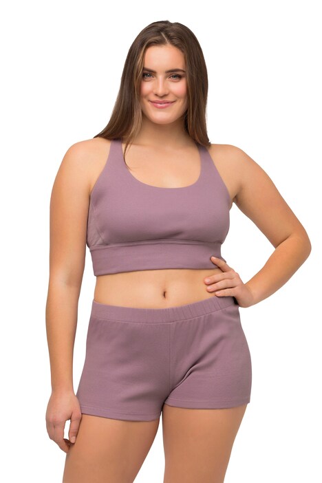 Bustier, žebrovaný žerzej, hranatý výstřih, biobavlna