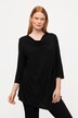 Maglia dal design asimmetrico con scollo a goccia e maniche a 3/4