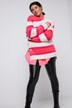 vest, oversized, neon strepen, V-hals, lange mouwen