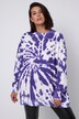 Sweat-shirt oversized à col rond et manches longues, imprimé Batik