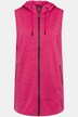 Melange Knit Fleece-Lined Vest with Hood