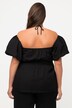 Top con vita a punto smock, spalle scoperte e mezze maniche